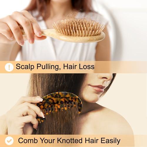 Hair Detangling Comb, 2 Pack Large Cellulose Acetate - Image 5
