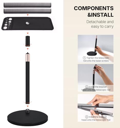 Hair Extension Holder Braiding Rack Stand - Adjustable Height Tripod Hair Organizer for Braiding Hair, Wigs, Extensions, Tinsel & Bangs | Portable Storage Display for Salon, Barber Shop & Home Use - Image 4
