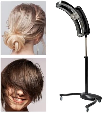 Standing Hair Dryer, 950W Vertical Hair Styling Heater, Professional Floor Hair Color Processor 360° Swivel Salon Hair U-Shaped Heater with with TEM & Time Adjustment for Perms, Hot Oil (Black) - Image 5
