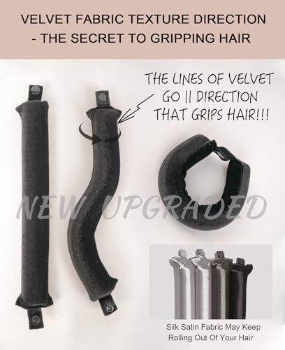 Classic Heatless Curls Overnight Rods No Heat Hair Curlers to Sleep Jumbo Foam Large Hair Rollers for Medium Long Hair Blowout Look, Heatless Flexible Curling Rod Set with Satin Wrap for Sleeping - Image 5