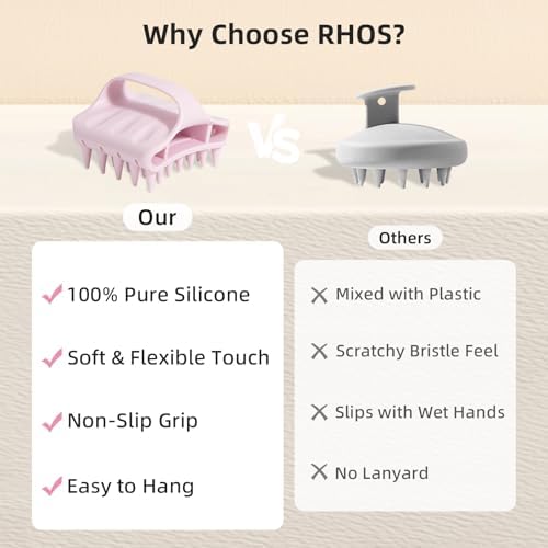 RHOS Scalp Massager Shampoo Brush, Soft Silicone Scalp Scrubber - Image 3