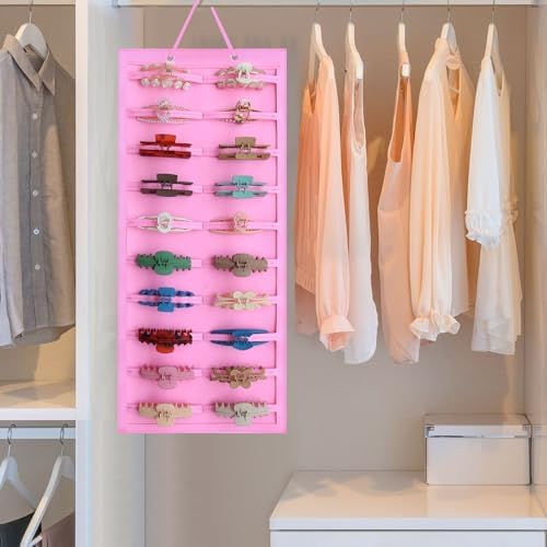 SMUK Hair Clip Organizer for Women & Girls - Hanging Mount Hair Claw Clip Holder & Stand Storage for Wall, Door, Closet - Image 6