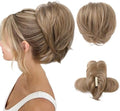 HOOJIH Ponytail Extension, Claw Clip in Straight Hair Bun Messy Bun 9 Inch Short Ponytail with Bendable Metal Wire Hair Pieces for Women Fake Hair Bun DIY Styles - Deep Blonde and Light Blonde mixed by HOOJIH