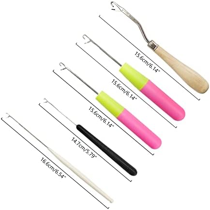 5PCS Latch Hook, Different Sizes Small Crochet Hooks Needle for Hair - Image 4