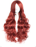 MapofBeauty 32 Inch Long Hair Spiral Curly Cosplay Costume Wig, Orange Red by MapofBeauty