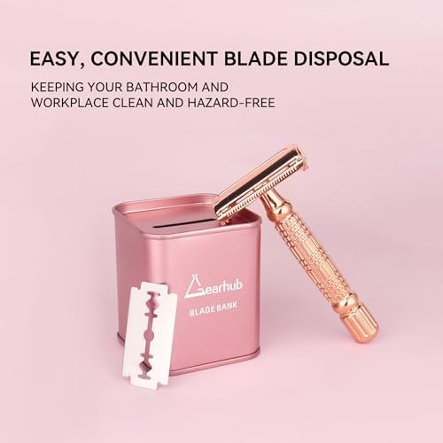 Gearhub Blade Bank Sharps Disposal Container Safely Store Used Safety Razor Blades Large Capacity for Barber Shops & Personal Use Sealed Design Holds 300+ Blades Matte Pink - Image 6