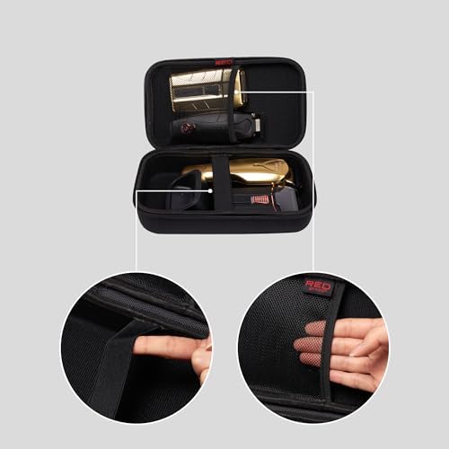 RED by Kiss Men Grooming Portable Organizer BagTravel Pouch (Black) Organize Shaver Trimmer Clipper Hair Comb Convenient Mesh Inner Pocket, Hard Zipper, Handle, Water Resistant Exterior - Image 6