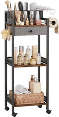 Bathroom Stand, Makeup Cart with Drawer for Cosmetic and Skincare by HomeLivingStorageOrganizer