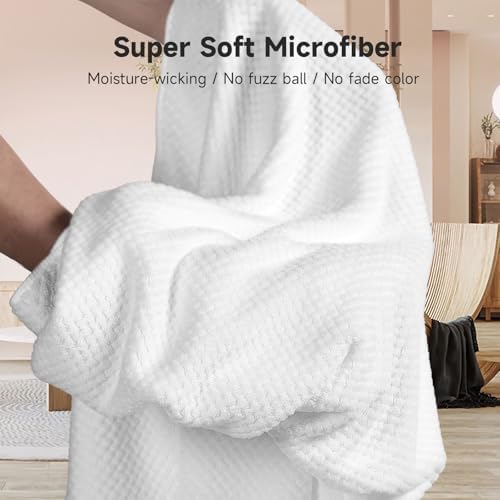 Umisleep Extra Large Microfiber Hair Towel, Ultra Absorbent, White - Image 5