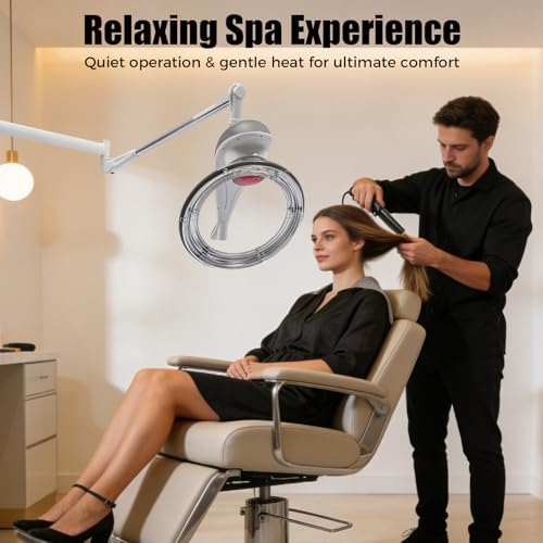 950W Wall Mount Hair Treatment Machine,Orbiting Rotating Hair Processor for Salon Home Use,Time Adjustable,Professional Hair Care for Spa Family (Grey) - Image 7