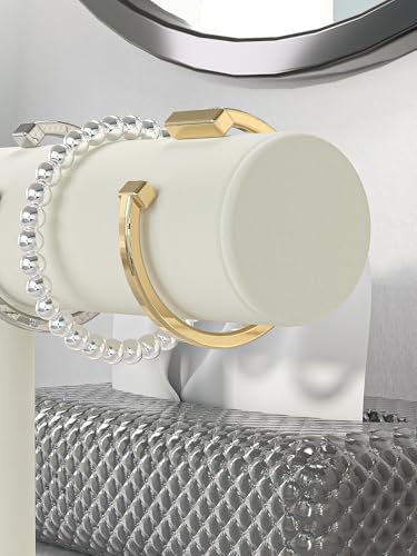 Bracelet Holder Stand,Bracelet Organizer Display for Selling,Bangle Organizer for Women,Watch Storage Holder for Men,Jewelry Business Supplies (Beige, 1 Tier) - Image 4