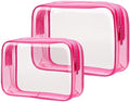 PACKISM Clear Makeup Bag for Travel - TSA Approved Toiletry Bag, 2 Rose Red by Packism