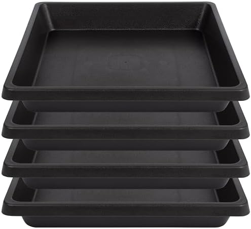 Square Plant Saucer 6 Inch 4 Pack 8 10 12 14 16 18 20 inch Plant Drip Trays, Plant Trays for Pots, Plant Saucers for Indoors and Outdoors, Durable No Holes, Water Catcher Tray for Flower pots by Unknown