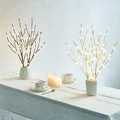 Lighted Brown Branches 18IN 70L Warm White Fairy Lights, LED Willow Branch Lights with Timer Battery Operated for Home Bedroom Living Room Vase Decoration - Image 7