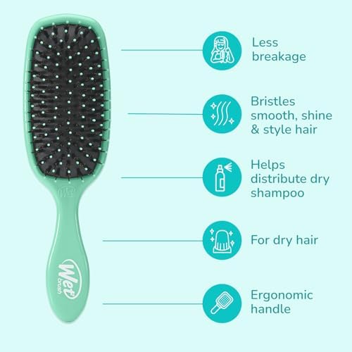 Wet Brush Shine Enhancer, Aqua, Natural Boar Bristles with Ultra-Soft IntelliFlex Technology, Leaves Hair Shiny and Smooth, Detangling Brush for All Hair Types, For Women, Men, Wet & Dry Styling - Image 4