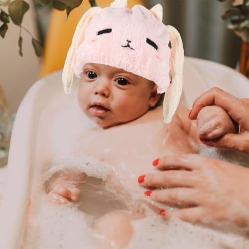 2pcs Microfiber Hair Drying Cap, Cute Pink Towel Wrap after Swimming - Image 6