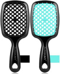 2 Pack Vented Detangling Hair Brush - Detangler Hairbrush with Soft Bristles for Effortless Tangle Free - Ideal for Wet Dry or Damaged Hair for Women Men Kids -Mixed Colors by Aussumy