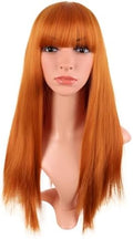 MapofBeauty 24 Inch Long Straight Flat Bangs Party Cosplay Wig,Light Orange by MapofBeauty