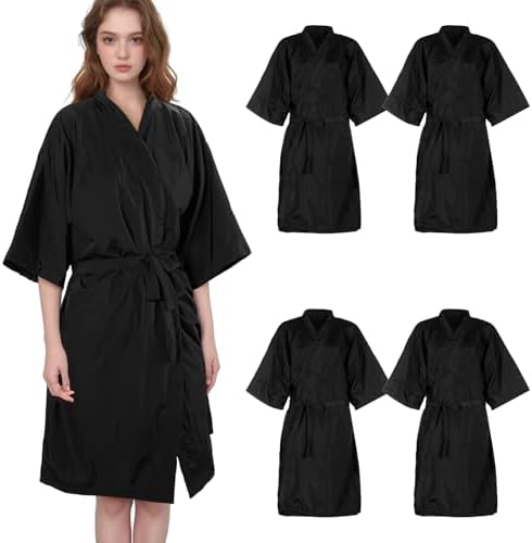Homaisson 4 Pcs Black Haircutting Cape, Hair Capes for Salon Women, Polyester Salon Capes for Clients for Adults with Adjustable Waist by Homaisson