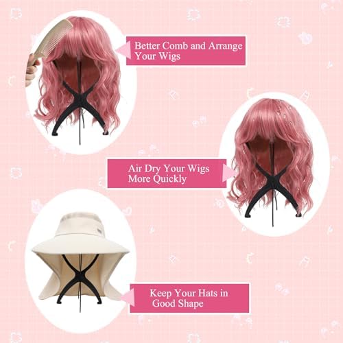 Portable Wig Stand Holder for Multiple Wigs, Black 2 Pack - Image 6