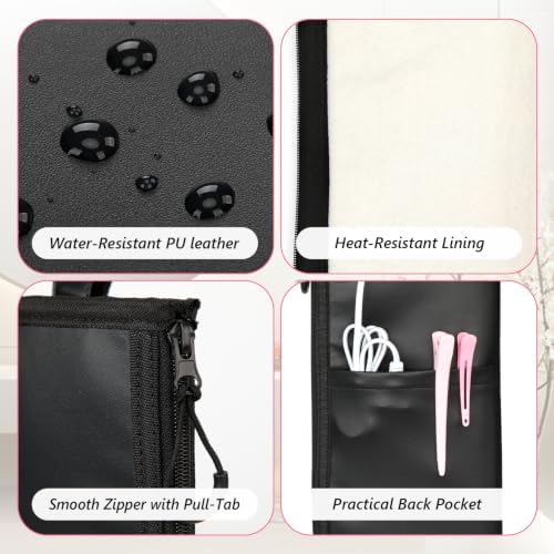 2-in-1 Heat Resistant Mat & Storage Bag with Pocket for Hair Tools - Image 3