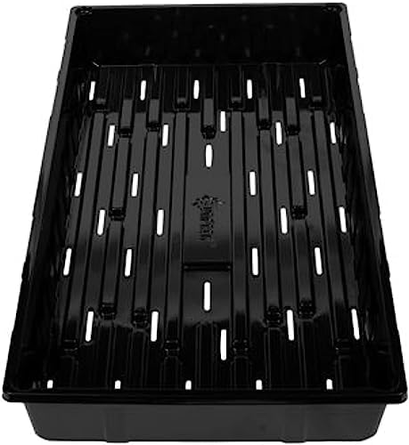 SUNPACK 10" x 20" Heavy Duty Shallow Plastic Seed Starting Tray, Black, 1" (Pack of 30) - Lined with Drainage Holes for Excess Water and Aeration, Ideal for Greenhouses or Indoor Gardening - Image 3