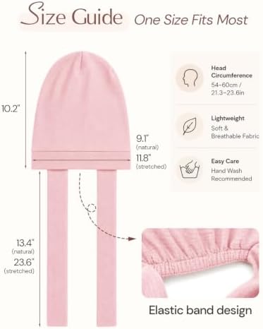 BONNET QUEEN Bonnet for Sleeping Women and Men, Adjustable Satin Sleep Cap Hair Wrap for Curly Hair, Braids and Long Hair, Stays On All Night, Anti Frizz Slouchy Beanie Hat - Image 5