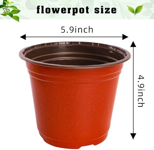 TDHDIKE 6" Plastic Plant Nursery Pots 100Pcs with 100 Labels - Image 2