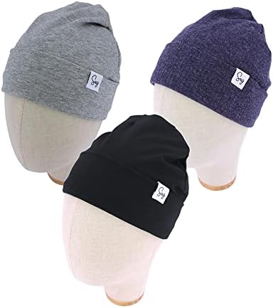 Jersey Beanie Hat for Newborn Baby Boys Girls Silky Satin Lined Hats Bonnet Toddler Infant Little Kids Beanies Caps - Image 2