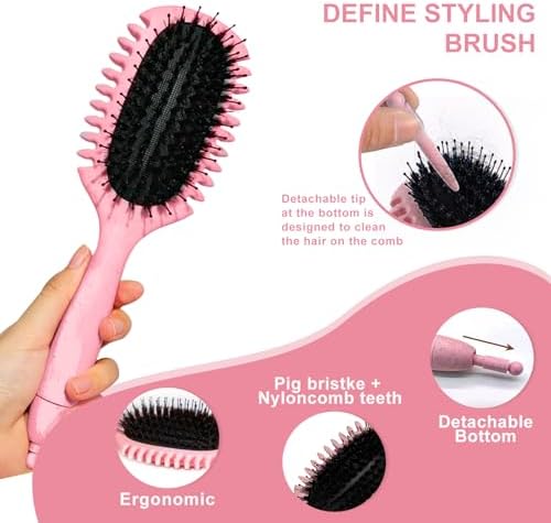 Mini Hair Curly Brush : Hair Brush for Curls Waves & Coils, Define, Volumize, Detangle Women Girls Kids Curls, Crafted from ABS plastic, For All Hair 1pack Travel Size - Image 5