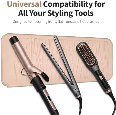 Silicone Heat Resistant Travel Mat Pouch for Hair Straightener, Crimping Iron, Curling Wand, Flat Iron, and Styling Tools - Image 5
