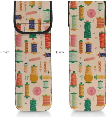 ZOUTAIRONG Heat Resistant Neoprene Curling Iron Holder Cover Bag Portable Flat Iron Holder 15.5 x 5 inch Hair Straightener Storage Pouch for Travel Gym Home Line Print - Image 5