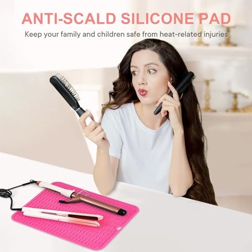 Suafrnut Oversize Silicone Heat Resistant Mat for Hair Tools(14.2" x 11") - Image 2