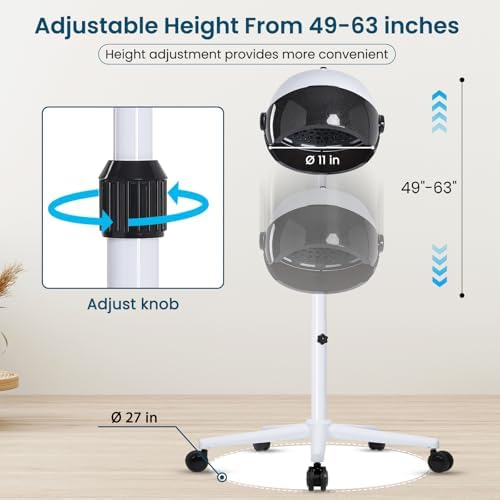 Hooded Hair Dryer, Professional Hood Dryer on Wheels, Standing Hair Dryer - Image 4