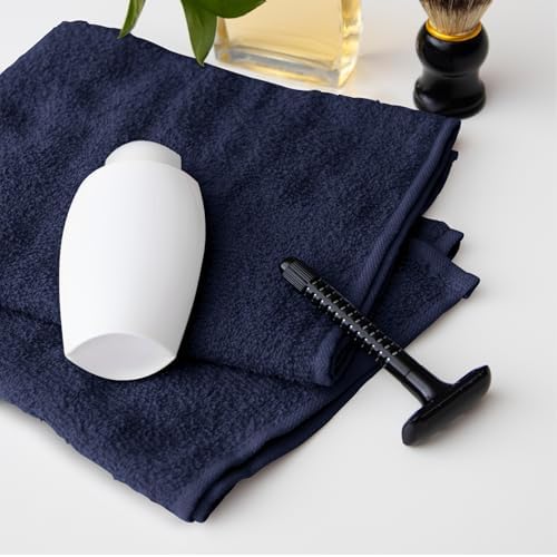 Avalon Towels Salon Towel - Navy Blue Hand Towels Bulk Pack of 48-100% Cotton Absorbent Spa, Facial & Gym Towel for Working Out - 16x27 Inches (Not Bleach Proof) - Image 4