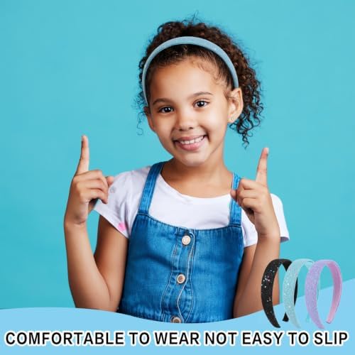 Headbands for Girls, 3 Pack Sparkly Glitter Toddler Girls Headbands - Image 4