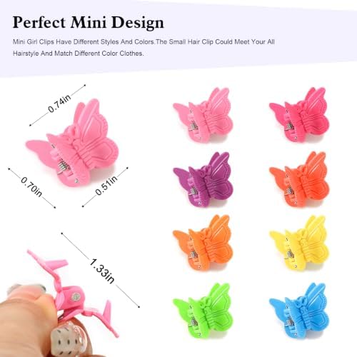 Mini Butterfly Hair Clips, Y2K 90s 50pcs Hair Accessories (Bright Color) - Image 3