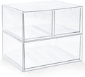 Prsildan Acrylic Drawer Makeup Organizer with 3 Drawers, Clear Stackable Storage for Baby Bottles, Craft, Jewelry & Hair Accessories, Multi-Use for Vanity, Countertop, Office Desk Organization by Prsildan