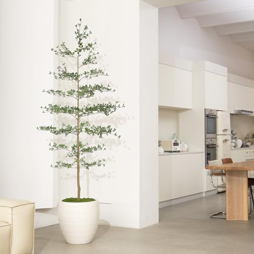 LYERSE Black Olive Tree Artificial 8ft with Natural Trunk, Realistic Leaves - Image 4