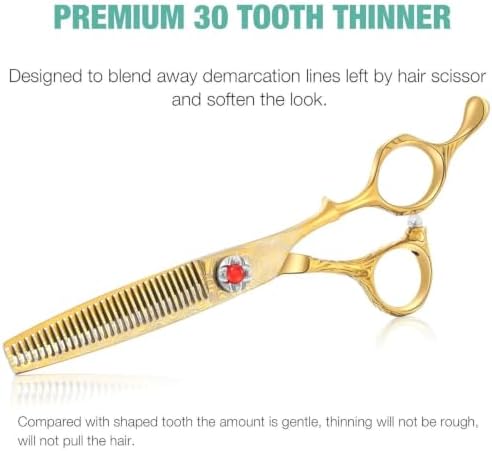JASON Hair Thinning Scissors Shears - 6" 30-Tooth Professional Cutting - Image 4