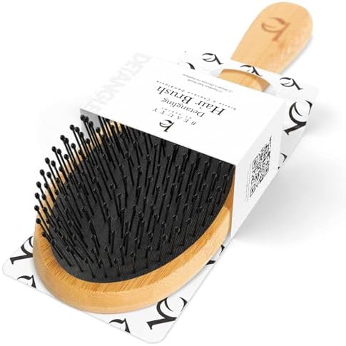 Detangler Bristle Bamboo Hair Brush - For Women, Men, and Kids, Versatile for Wet or Dry Hair, Use With Hair Products by BeautybyEarth