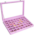 Vicoter 48 Grid Velvet Earring Organizer Tray with Lid for Rings by Vicoter