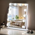 Vanity Mirror with Lights, 13'' x 11'' Lighted Makeup Mirror for Desk, Hollywood Mirror with 12 Dimmable Bulbs, 3 Color Modes, Smart Touch Control, 360°Rotation, Gifts for Girls, Women, Wife by ZBOCAI