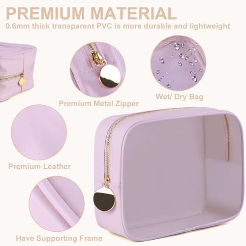 YOPCDJ 4PCS Clear Makeup Bag Set, Waterproof TPU Purse Organizer Pouches, TSA Approved Toiletry Bag, Diaper Bag Organizer Pouch, Travel Organizer Bags for Women and Kids - Image 4