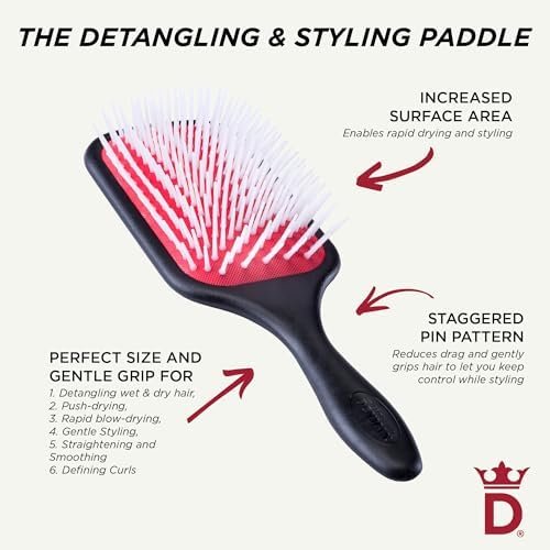 Denman Power Paddle Hair Brush for Quick and Convenient Detangling, Blow Drying and Styling - Combination of D3 Styling Pens & Paddle Brush - For Men and Women P038 - Image 5