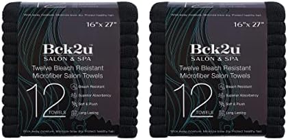Arkwright Bleach Resistant Salon Towels 24 Pack – Microfiber Hair Towels, Soft, Absorbent, Quick Dry, Lint Free Spa & Barber Towels for Hair Stylist, Nail Salon & Esthetician, 16 x 27, Black - Image 3