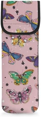 1 Piece Pink Butterfly Flat Iron Curling Wand Travel Cover Case Bag Curling Wand Travel Case Universal Case Heat Resistant Bag Lavender Long-Term Use by Unknown