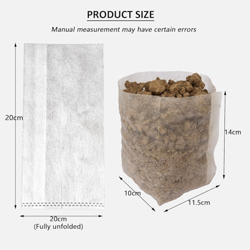 Plants Nursery Bags Non-Woven Seedling Grow Bags, 300 Pcs, 20*20cm - Image 2