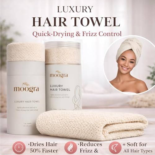 Luxury Microfiber Hair Towel Wrap for Women - Quick Dry, Super Absorbent Hair Turban, Soft & Lightweight Anti-Frizz Towel for Long, Thick & Curly Hair (Nude, 48" × 24") - Image 2