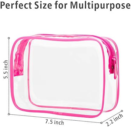 PACKISM TSA Approved Toiletry Bag - Clear Makeup Bag Travel, Fuchsia Pink - Image 4